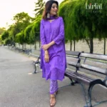 Handcrafted Chikankari Kurti Pant Set: Dobby Cotton Embroidered Outfit